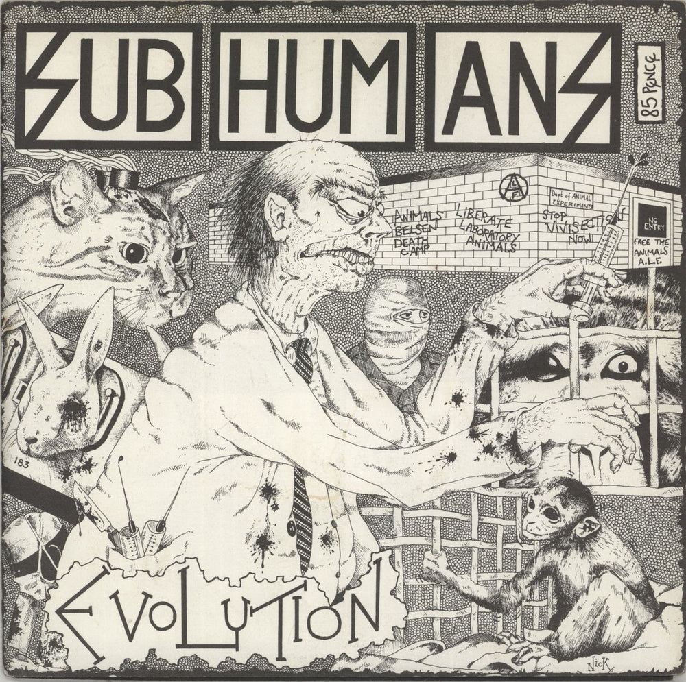 Subhumans Evolution UK 7" vinyl single (7 inch record / 45) FISH2