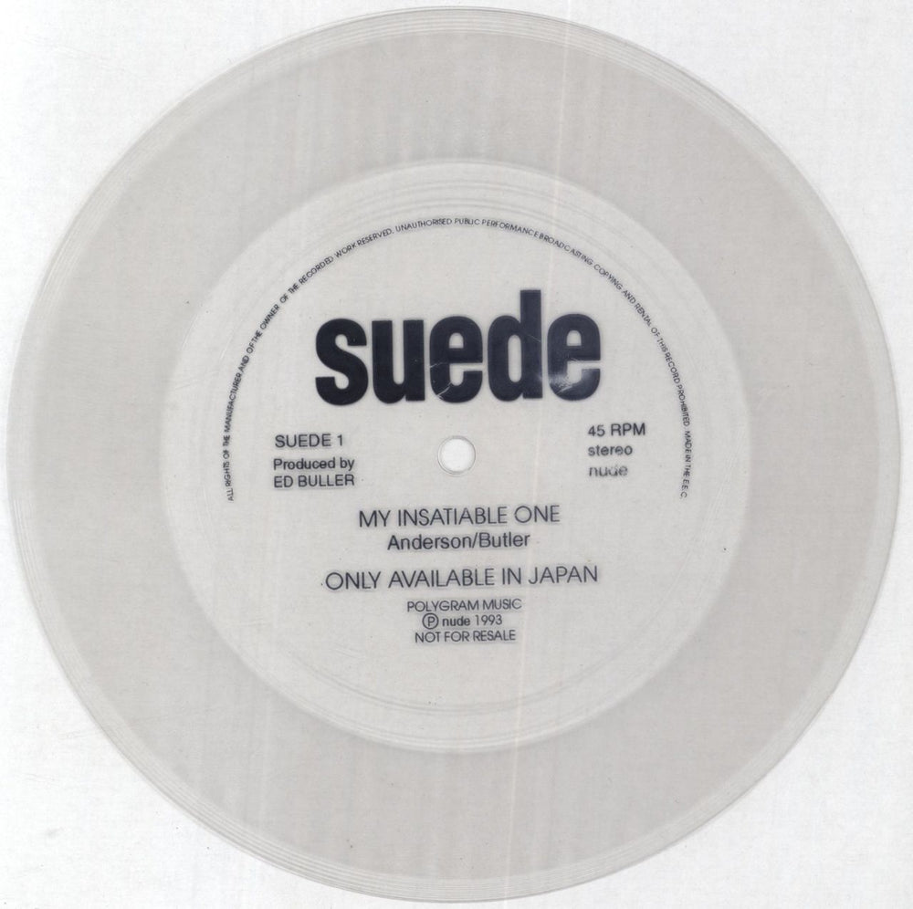 Suede My Insatiable One - Flexi UK 7" vinyl single (7 inch record / 45) SUEDE1