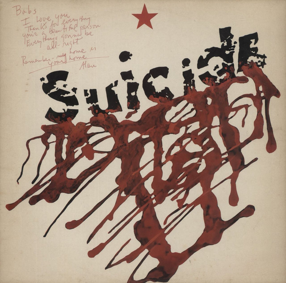 Suicide Suicide - Autographed UK vinyl LP album (LP record) BRON508