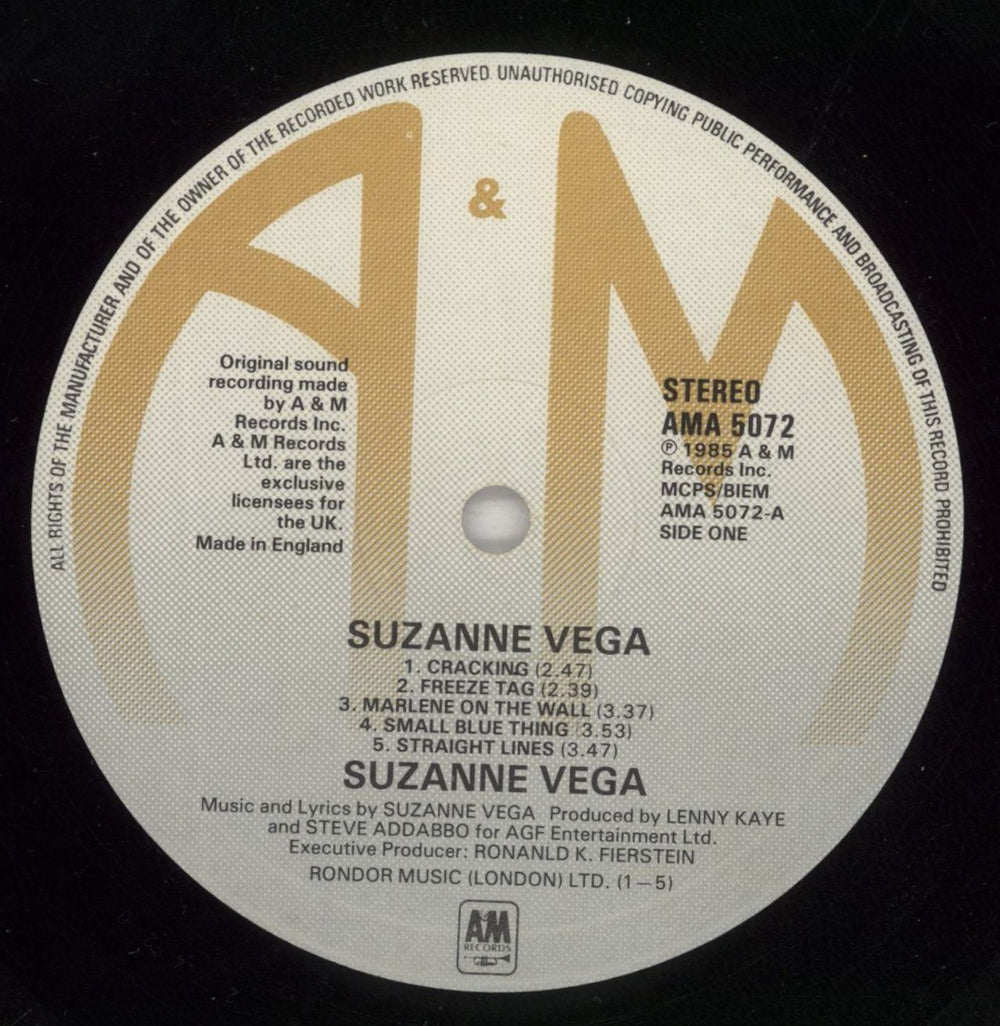 Suzanne Vega Suzanne Vega UK vinyl LP album (LP record) VEGLPSU811362
