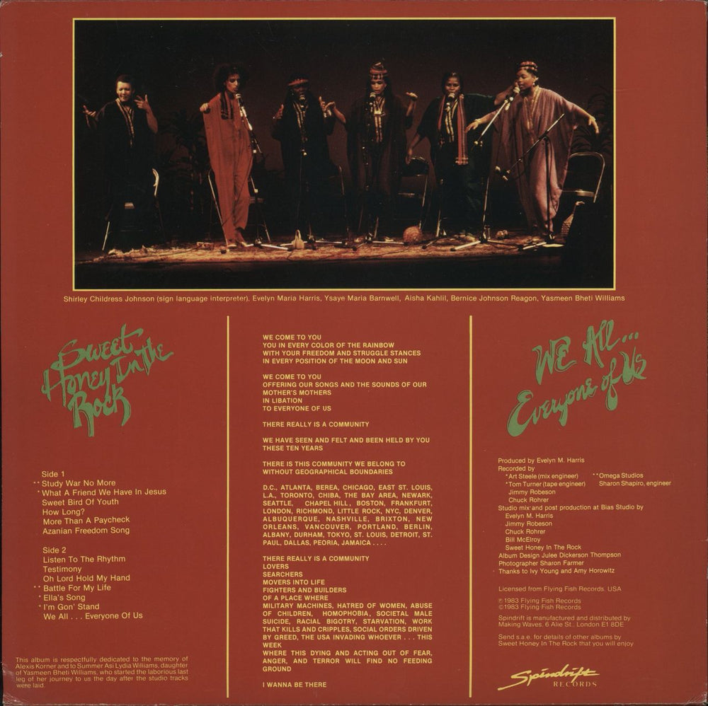 Sweet Honey In The Rock We All... Everyone Of Us + Press Pack UK Promo vinyl LP album (LP record)