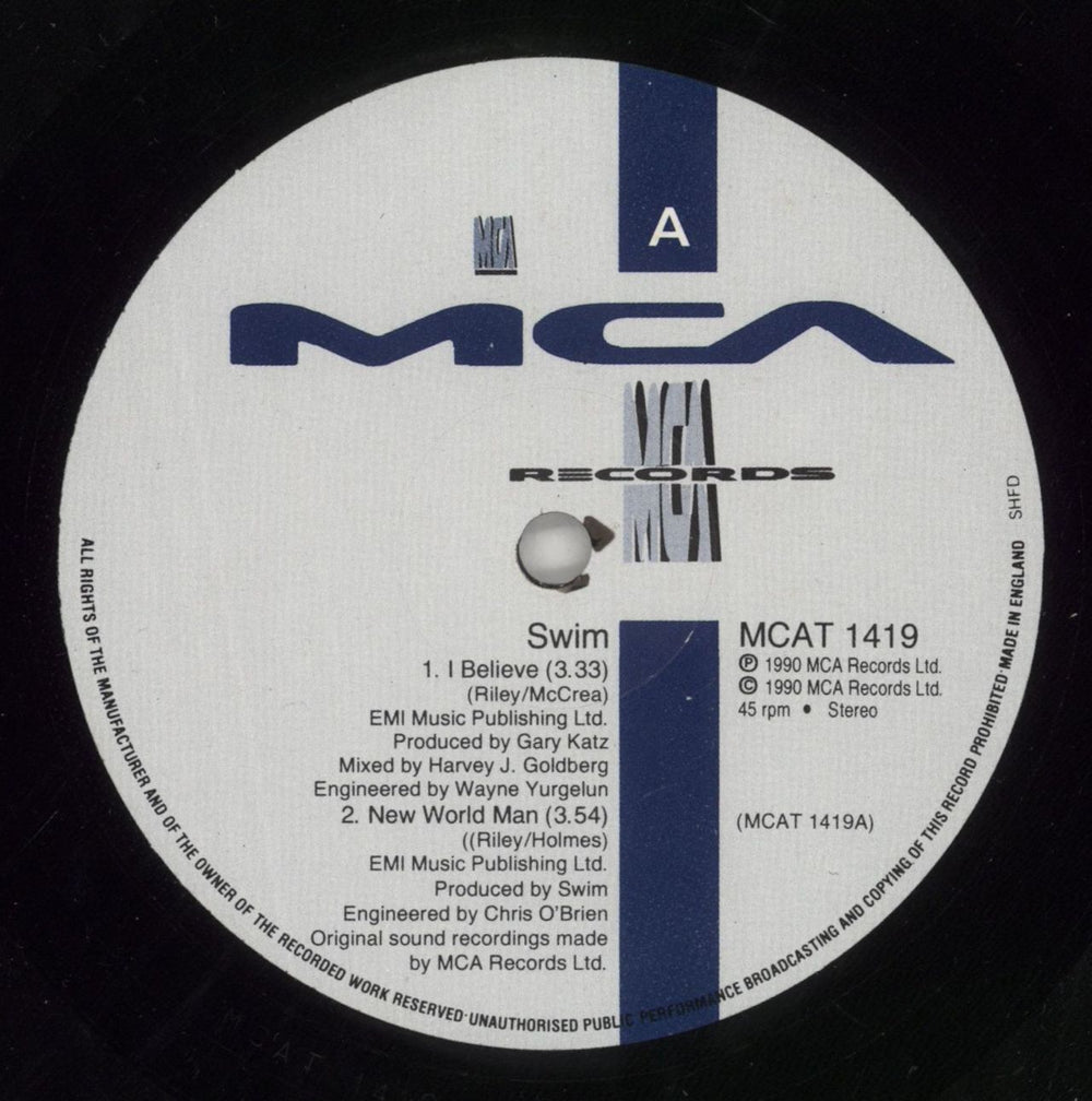 Swim I Believe UK 12" vinyl single (12 inch record / Maxi-single) IWM12IB865352