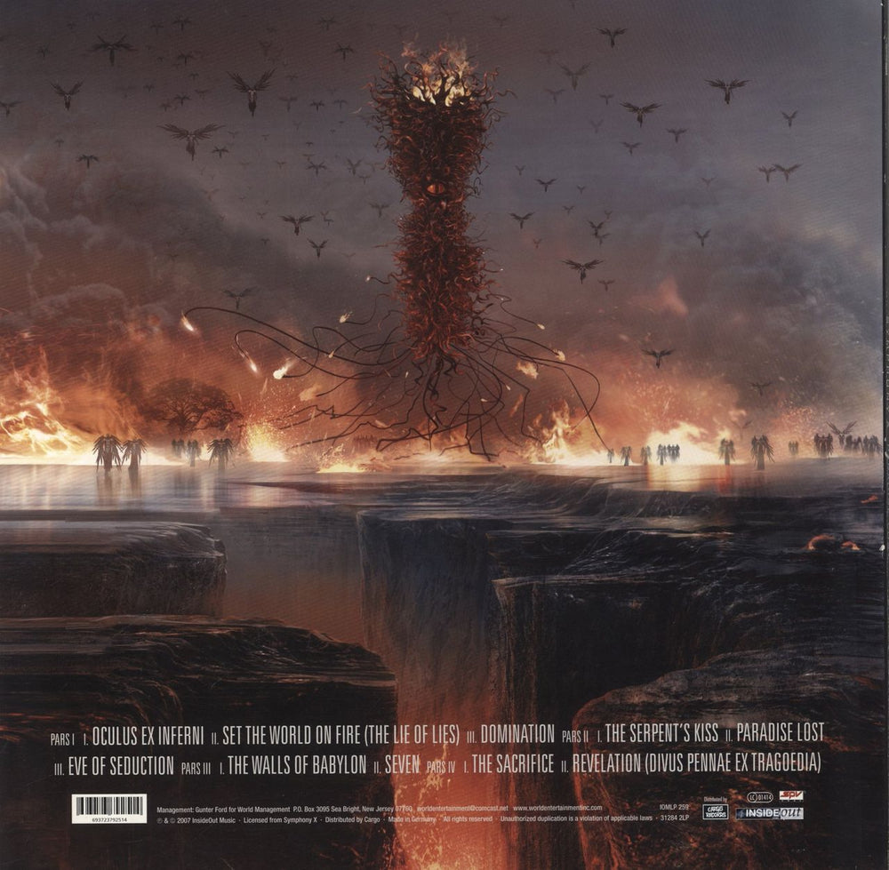 Symphony X Paradise Lost German 2-LP vinyl record set (Double LP Album) 727361322816