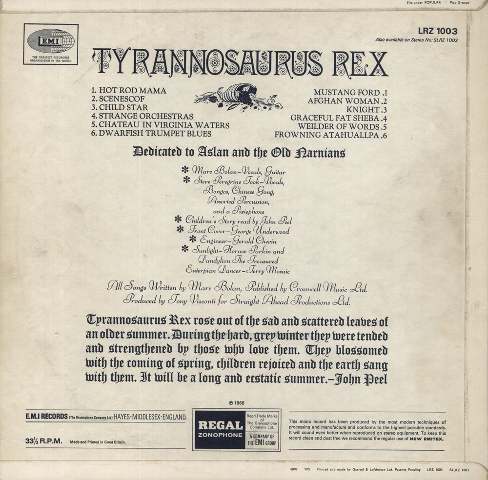 T-Rex / Tyrannosaurus Rex My People Were Fair + Insert - EX UK vinyl LP album (LP record)