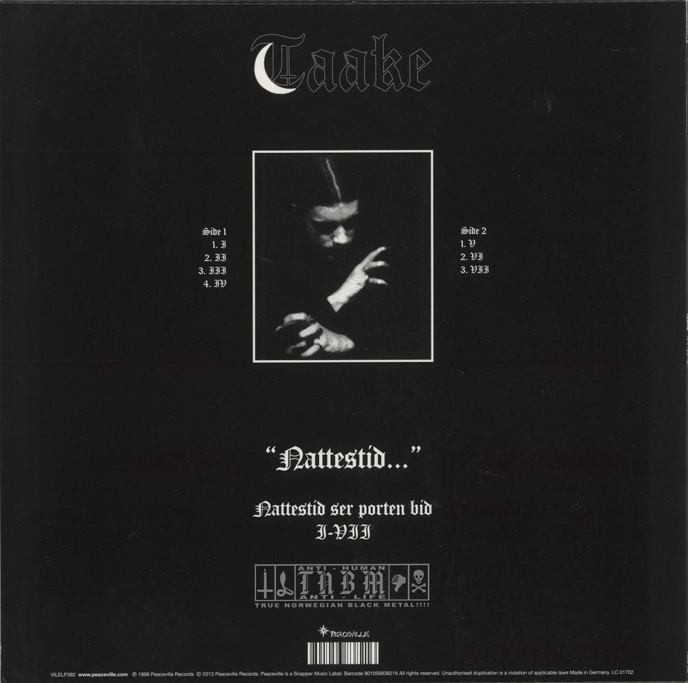 Taake Nattestid.... UK vinyl LP album (LP record) 801056838216