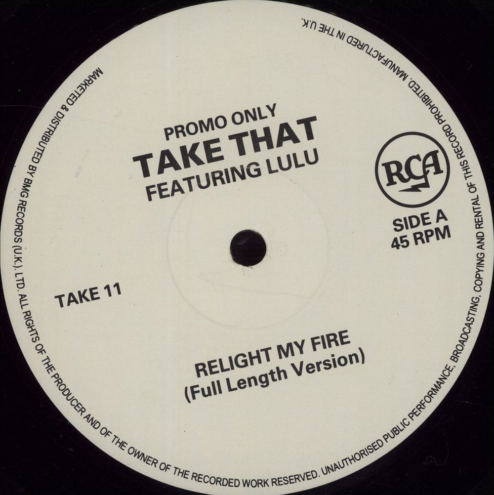 Take That Relight My Fire - The Joey Negro Mixes UK Promo 12" vinyl single (12 inch record / Maxi-single) TAK12RE22348