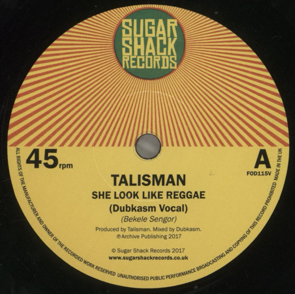 Talisman (Reggae) She Look Like Reggae (Dubkasm Vocal) UK 7" vinyl single (7 inch record / 45) FOD115V