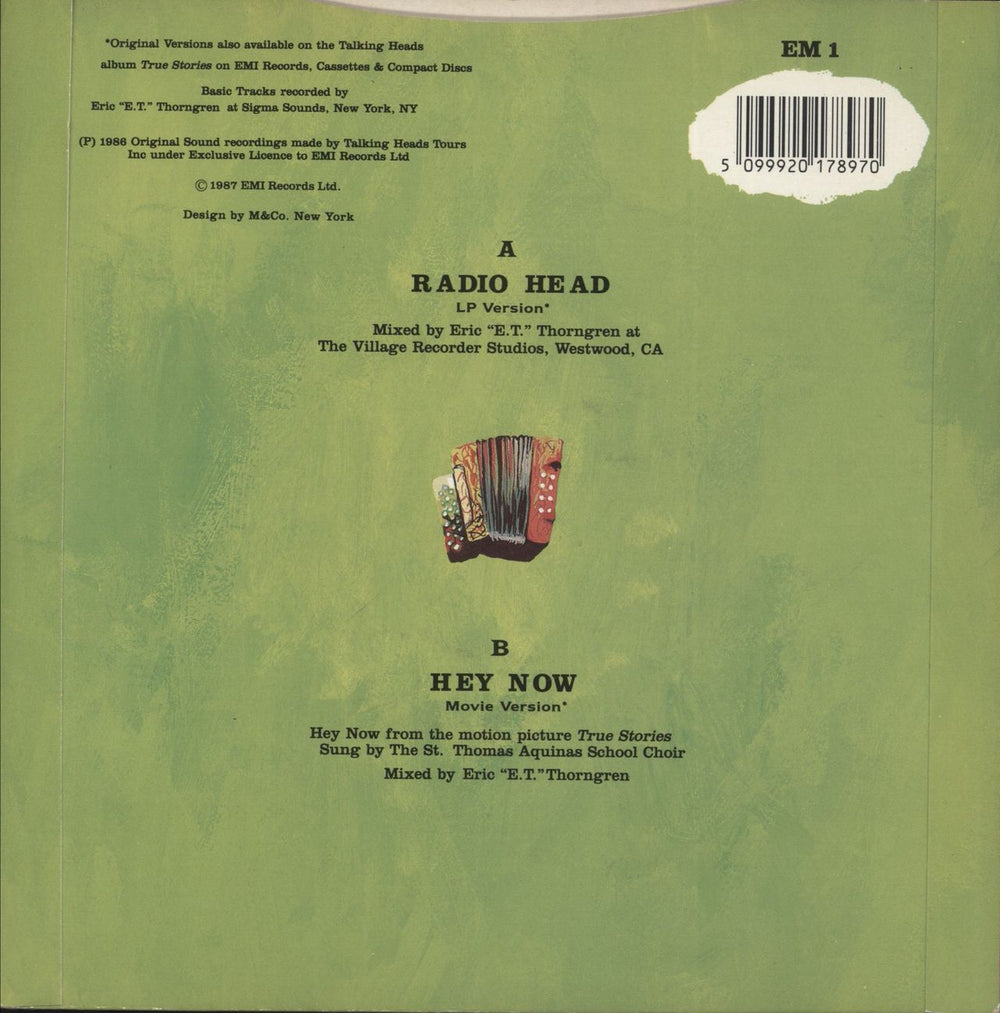 Talking Heads Radio Head UK 7" vinyl single (7 inch record / 45) 5099920178970