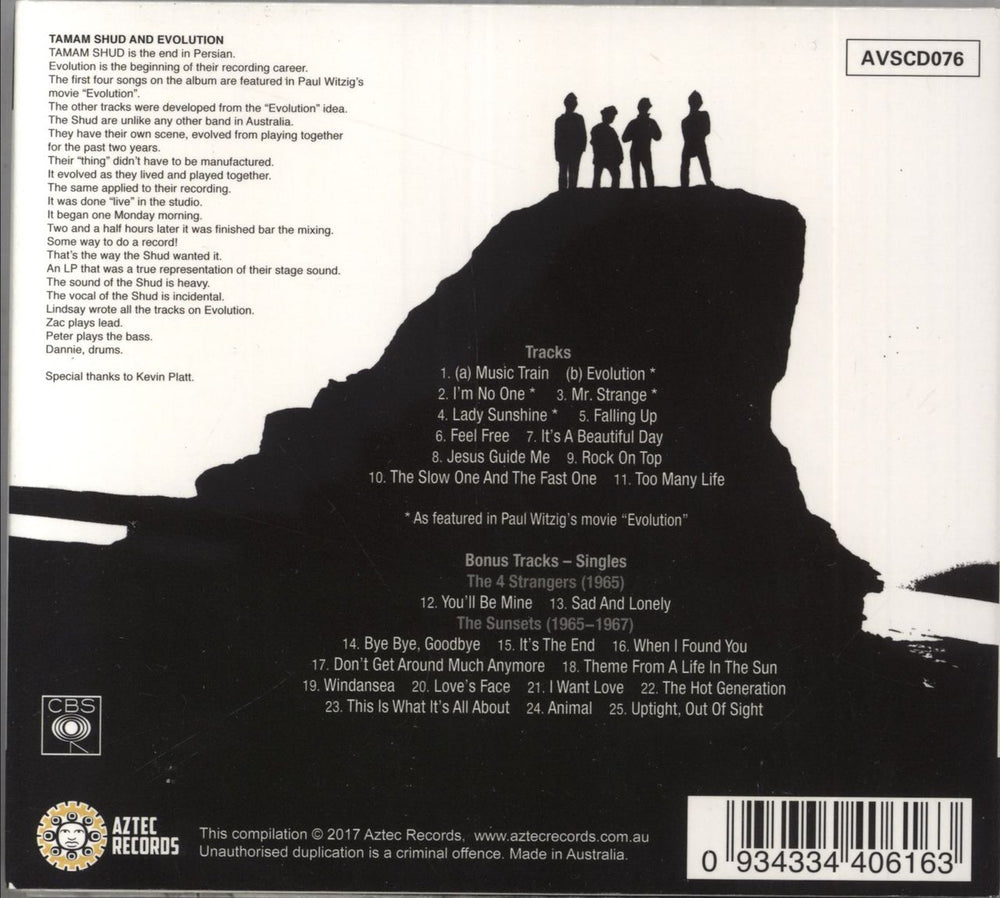 Tamam Shud Evolution Australian CD album (CDLP) 934334406163