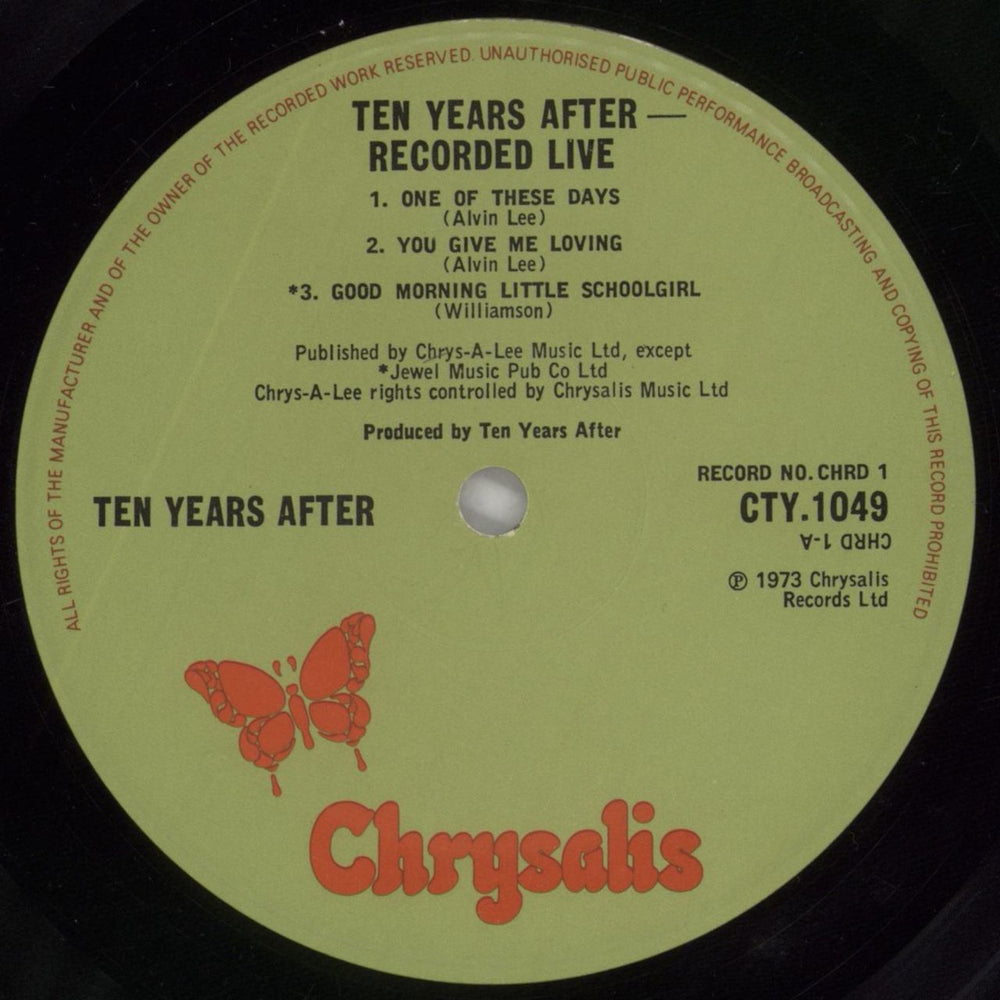 Ten Years After Recorded Live - EX UK 2-LP vinyl record set (Double LP Album) TYA2LRE746768