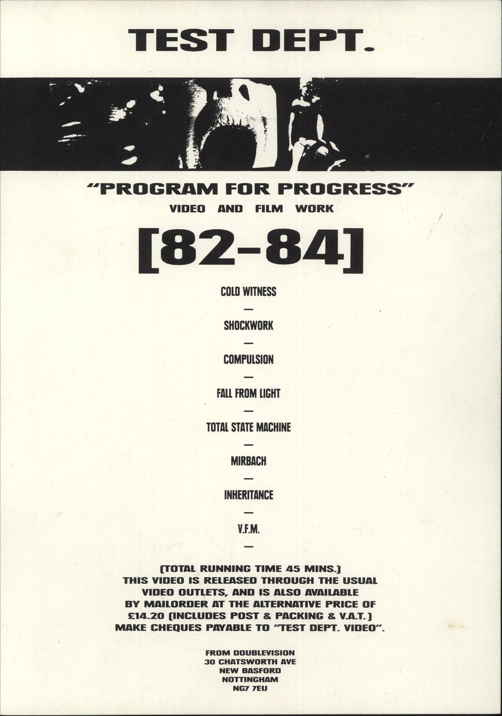 Test Department Beating The Retreat UK 2-LP vinyl record set (Double LP Album)