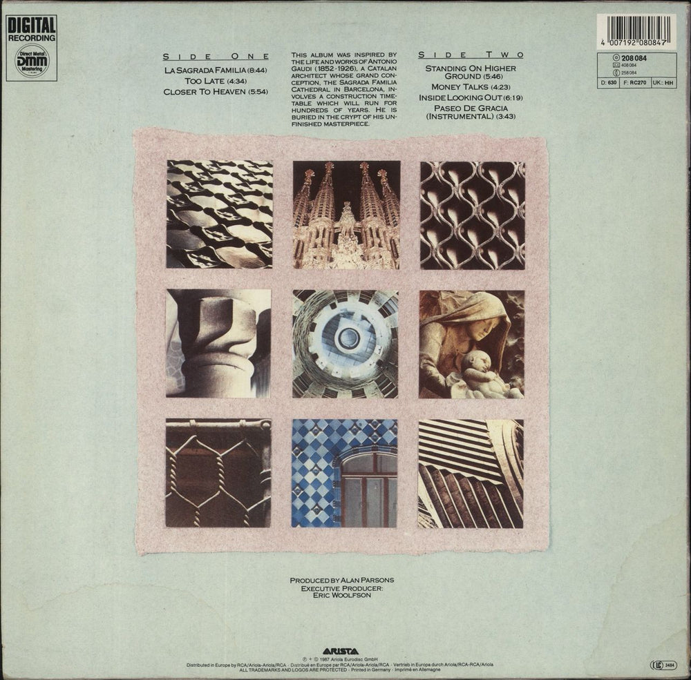 The Alan Parsons Project Gaudi - DMM German vinyl LP album (LP record) 4007192080847