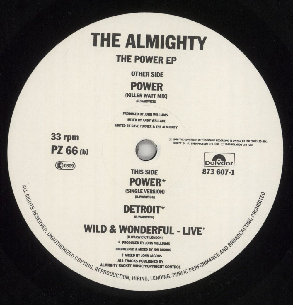 The Almighty Power E.P. + Patch UK 12" vinyl single (12 inch record / Maxi-single) AMT12PO859478