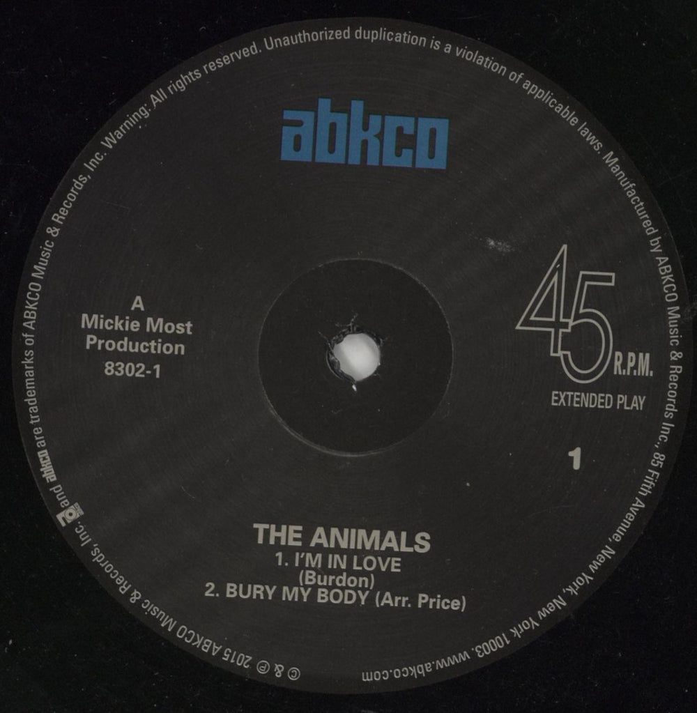 The Animals The Animals EP - RSD15 US 10" vinyl single (10 inch record) ANM10TH867107