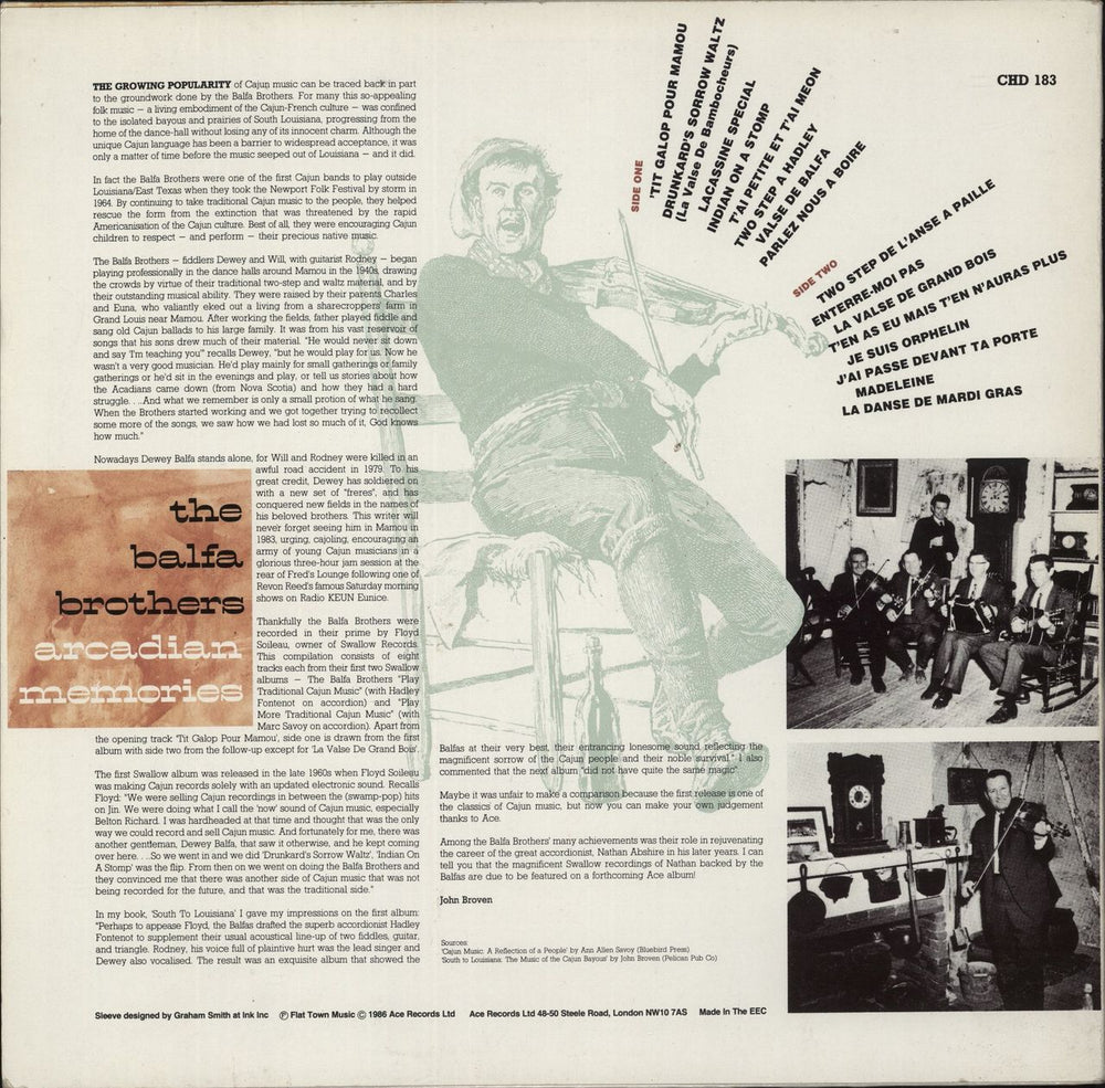 The Balfa Brothers Arcadian Memories UK vinyl LP album (LP record)