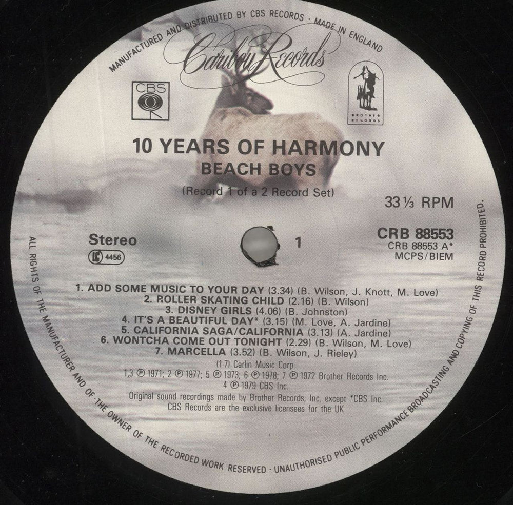 The Beach Boys Ten Years Of Harmony UK 2-LP vinyl record set (Double LP Album) BBO2LTE211442