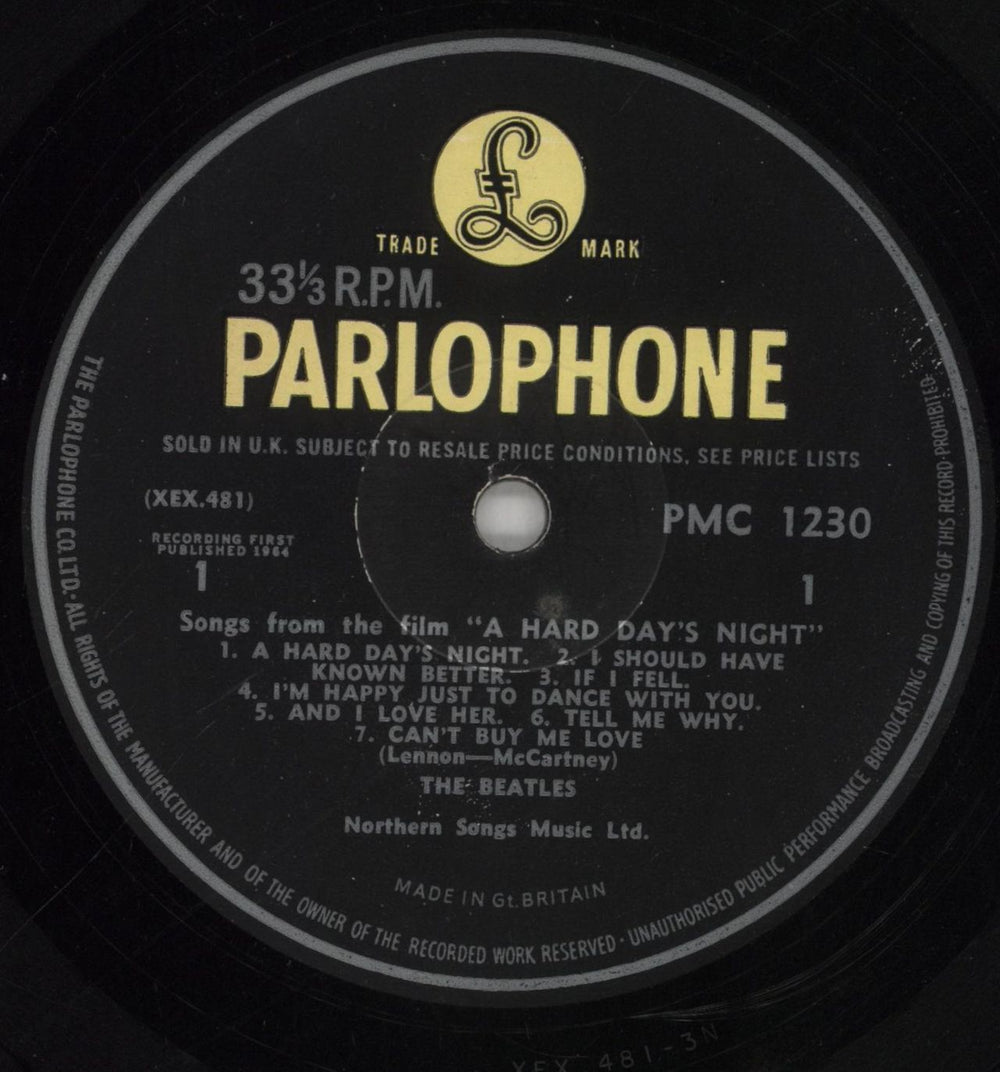 The Beatles A Hard Day's Night - 1st - G&L - EX+ UK vinyl LP album (LP record) BTLLPAH859845