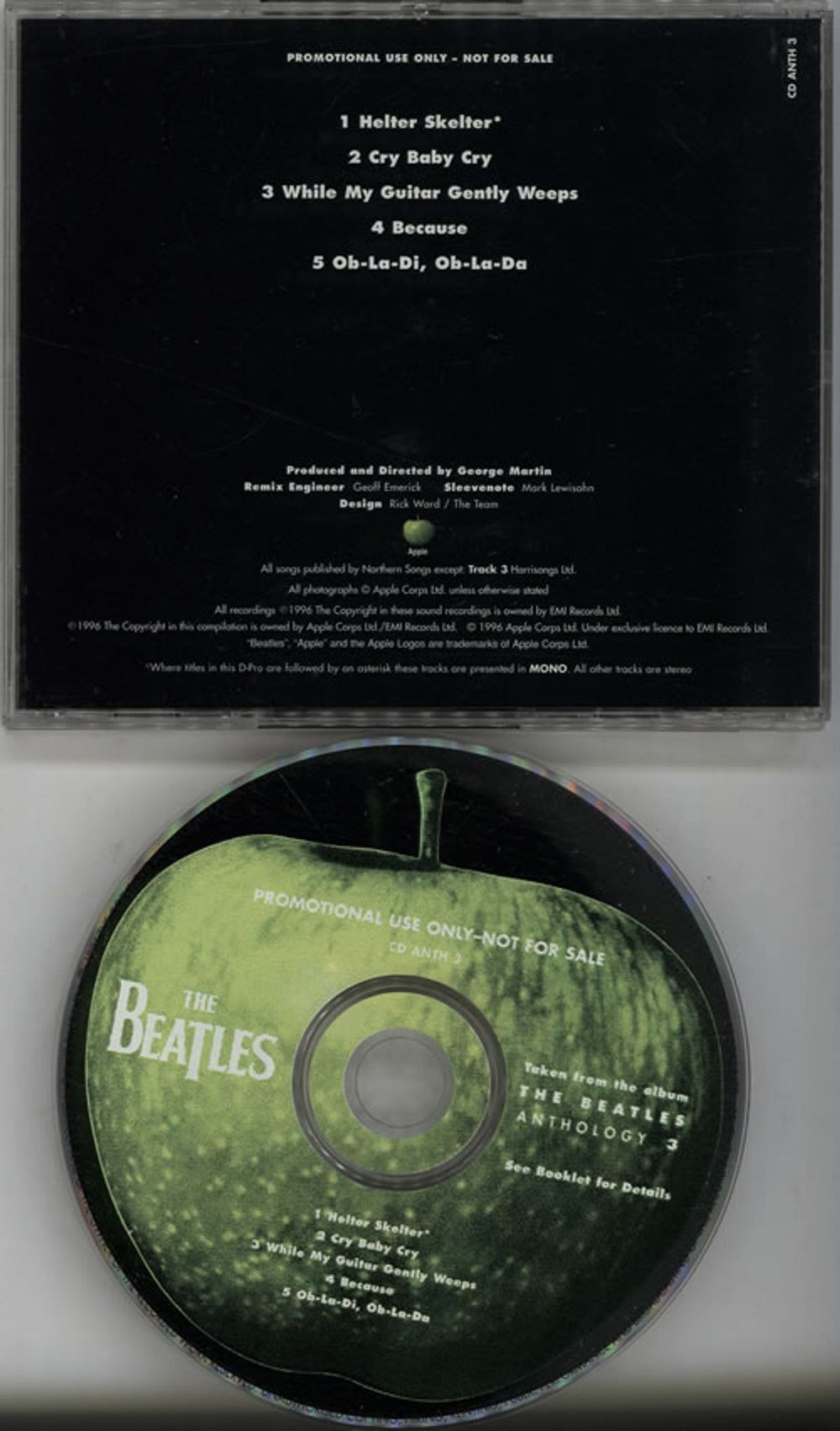 The Beatles Anthology 3 Sampler UK Promo CD album (CDLP) BTLCDAN74318