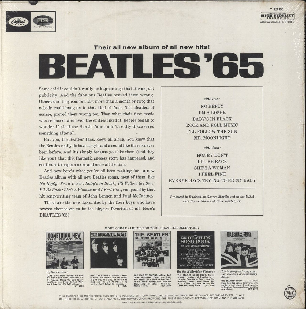 The Beatles Beatles '65 - 1st - shrink - EX US vinyl LP album (LP record)