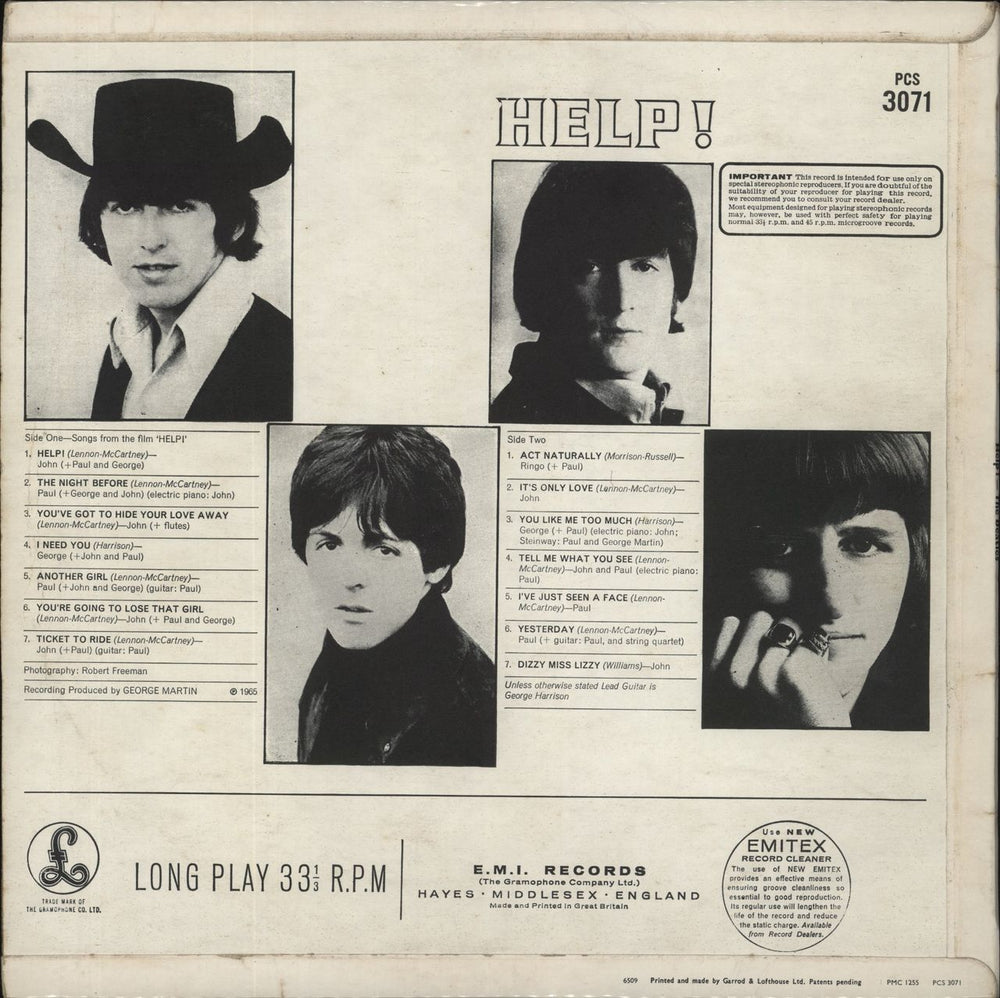 The Beatles Help! - 2nd - VG UK vinyl LP album (LP record)