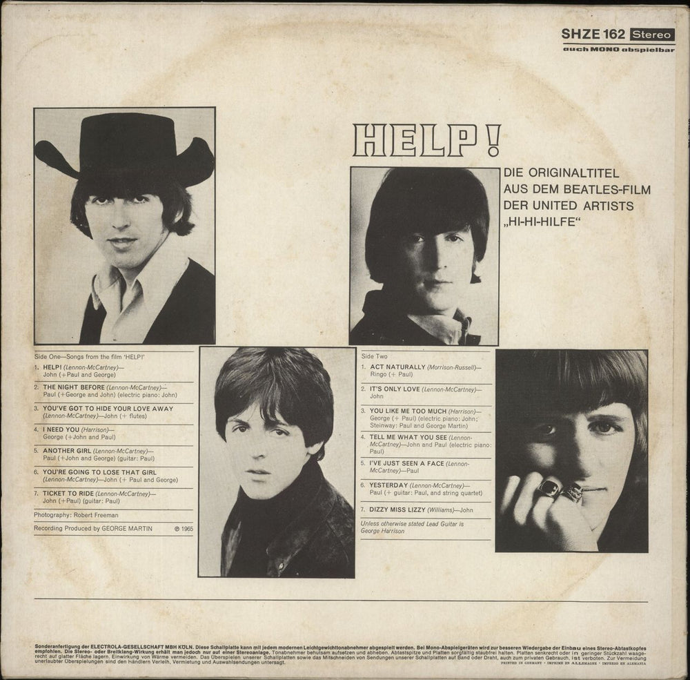 The Beatles Help! German vinyl LP album (LP record)