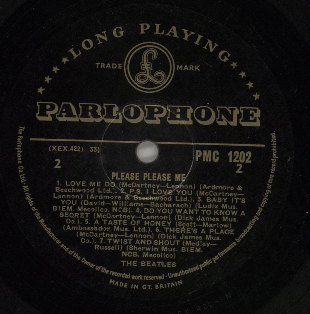 The Beatles Please Please Me - 1st/2nd Transitional Pressing UK vinyl LP album (LP record)