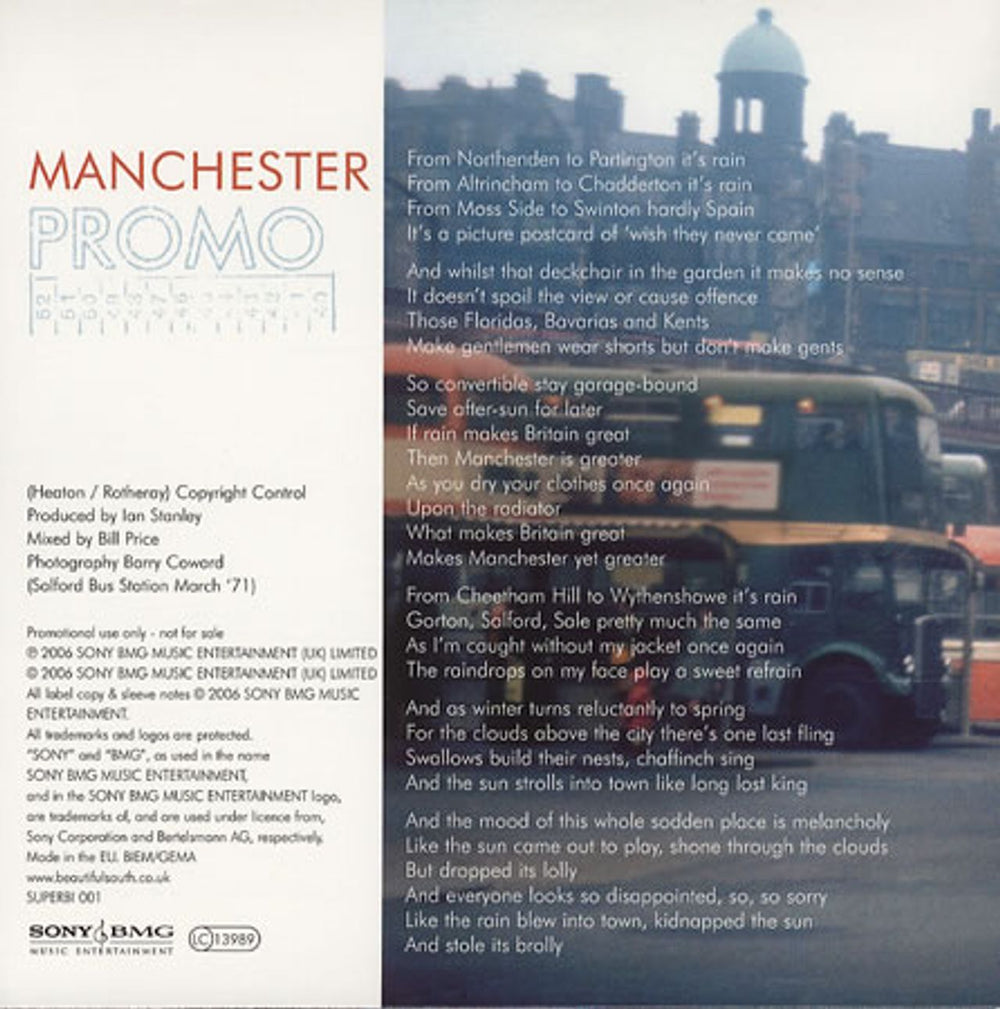 The Beautiful South Manchester UK Promo CD single (CD5 / 5") BSOC5MA393925