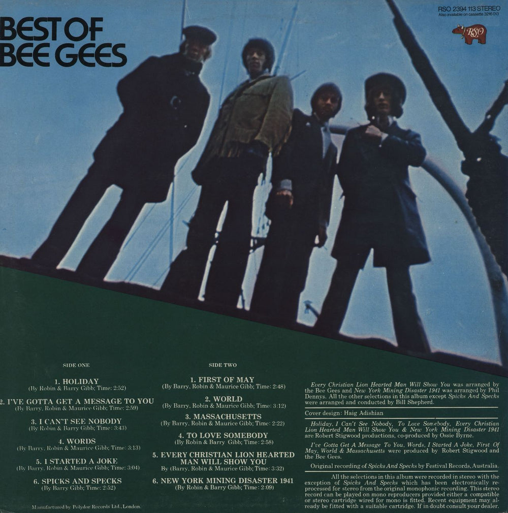 The Bee Gees Best Of Bee Gees UK vinyl LP album (LP record)