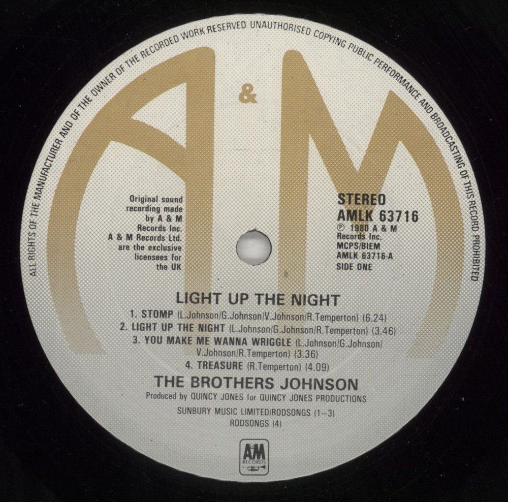 The Brothers Johnson Light Up The Night UK vinyl LP album (LP record) B/JLPLI508190