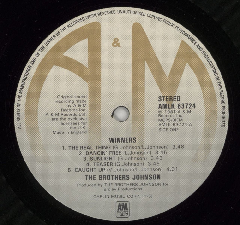 The Brothers Johnson Winners UK vinyl LP album (LP record) B/JLPWI523500