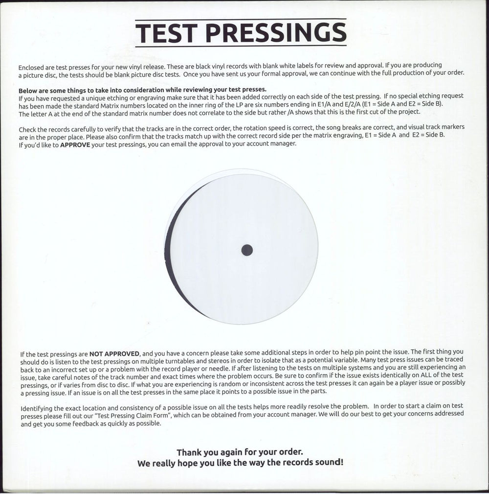 The Charlatans (UK) Wonderland - Test Pressing UK 2-LP vinyl record set (Double LP Album)