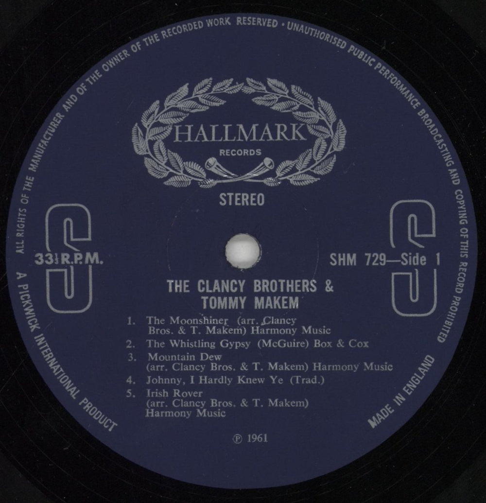The Clancy Brothers & Tommy Makem The Clancy Brothers & Tommy Makem UK vinyl LP album (LP record) X4TLPTH851589