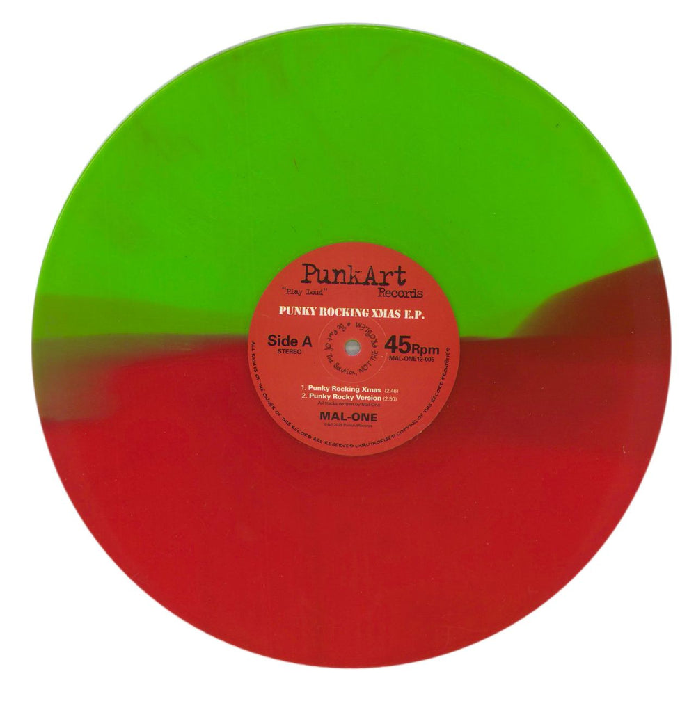 The Clash Punky Rocking Xmas EP - Half & Half coloured vinyl UK 12" vinyl single (12 inch record / Maxi-single) 5060135763855