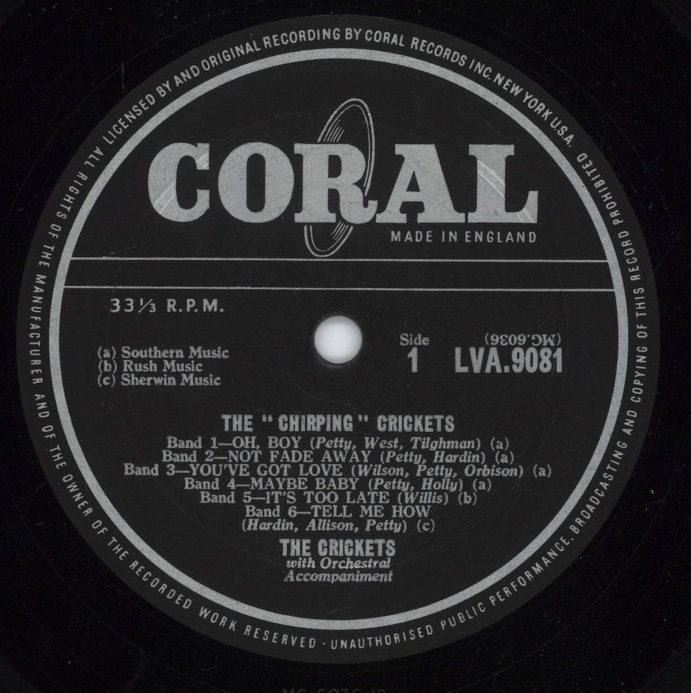 The Crickets The "Chirping" Crickets - 2nd (b) - VG UK vinyl LP album (LP record) CKTLPTH875469