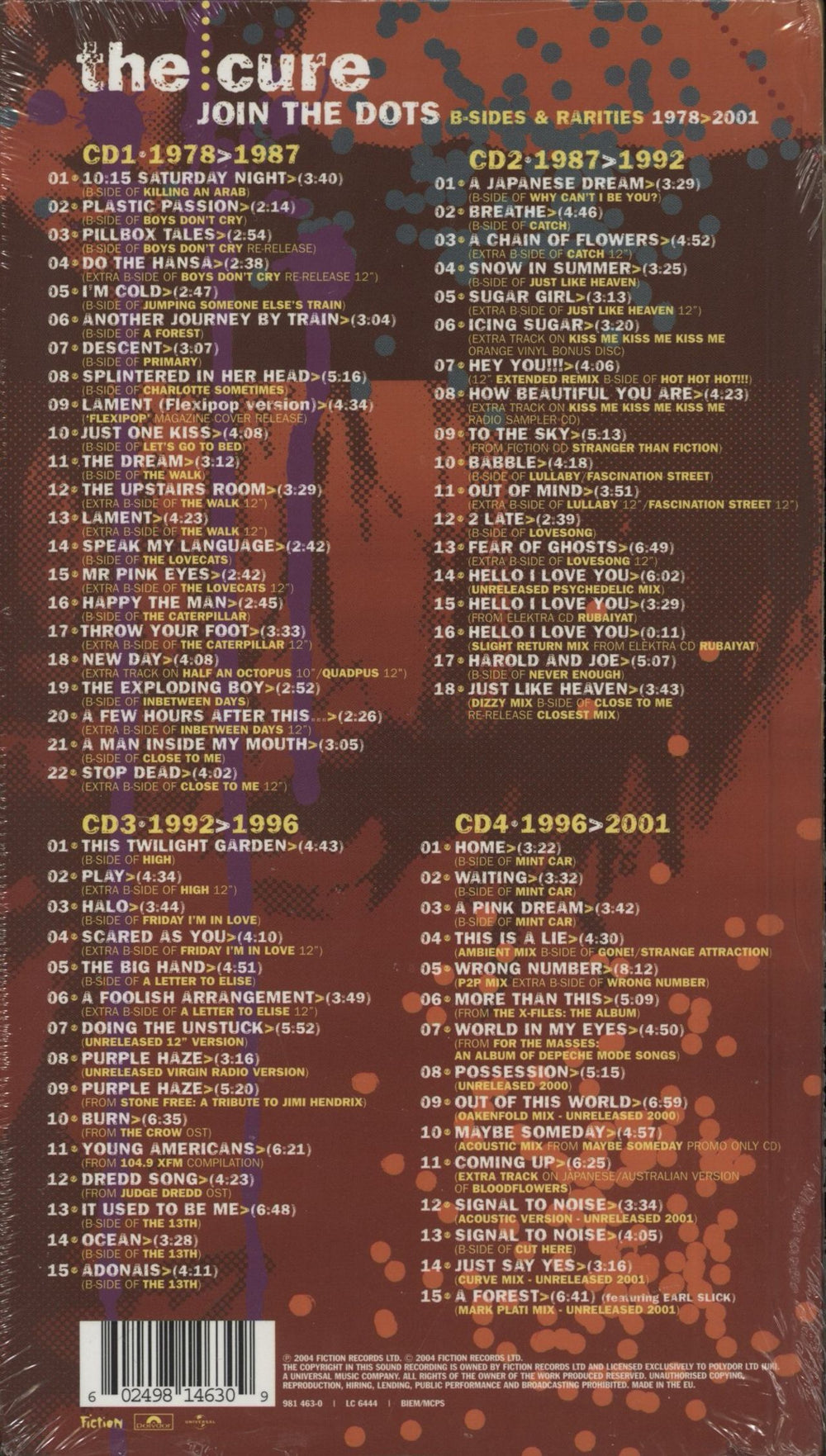 The Cure Join The Dots: B-Sides & Rarities 1978-2001 - Sealed UK 4-CD album set 602498146309
