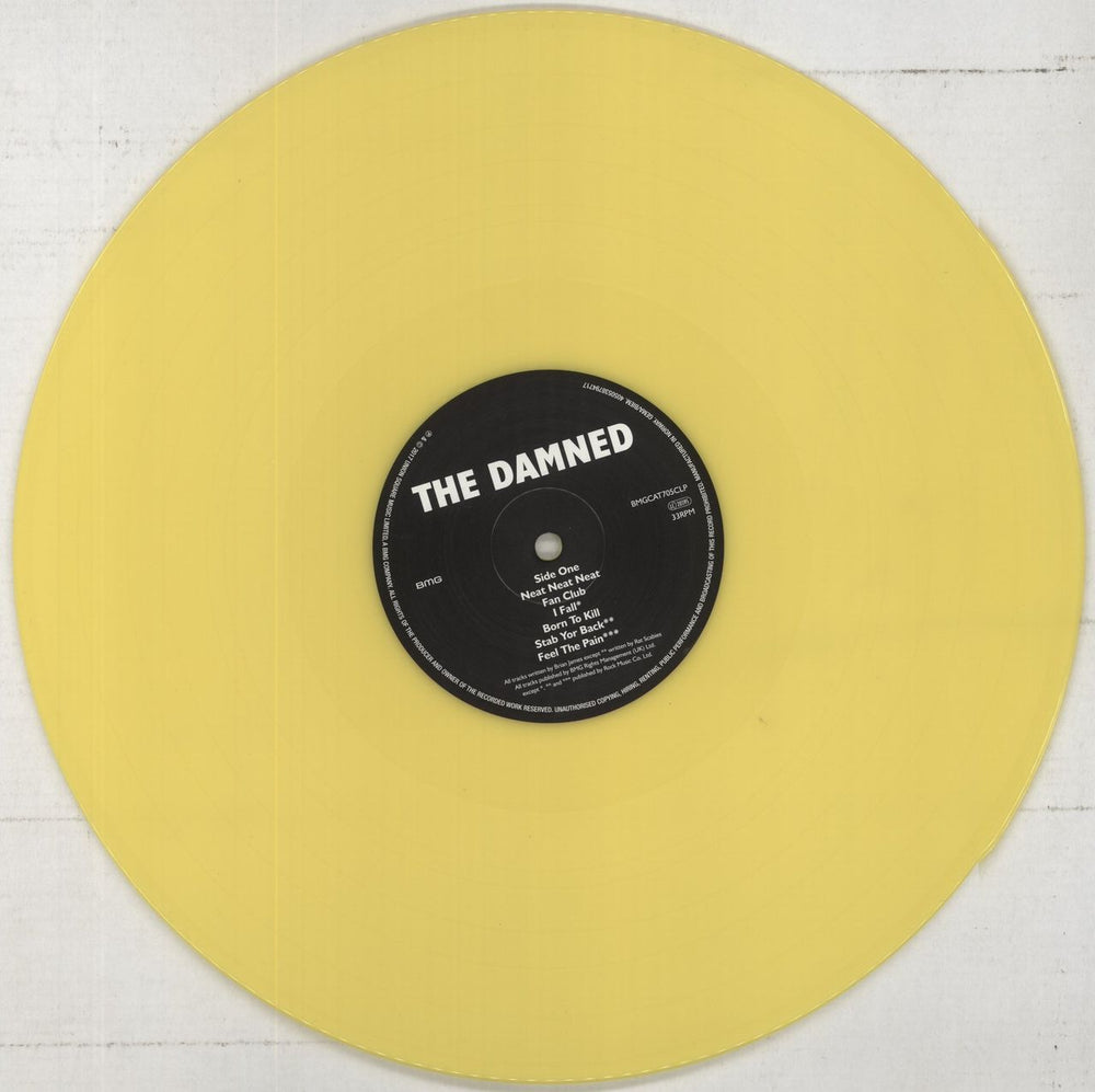 The Damned Damned Damned Damned: Remastered - Yellow Vinyl UK vinyl LP album (LP record) DAMLPDA861248