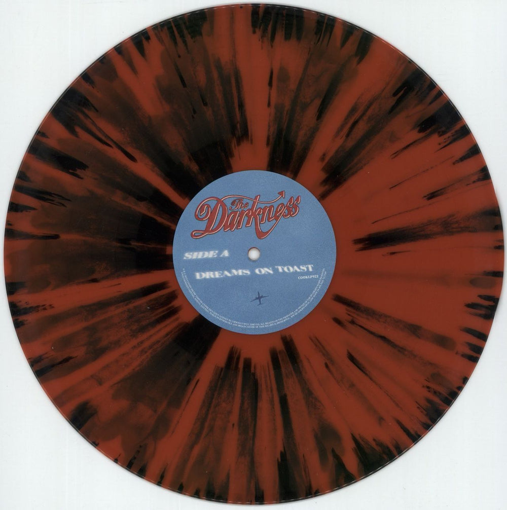 The Darkness Dreams On Toast - Red & Black Splatter + Autographed UK vinyl LP album (LP record) D/KLPDR877121