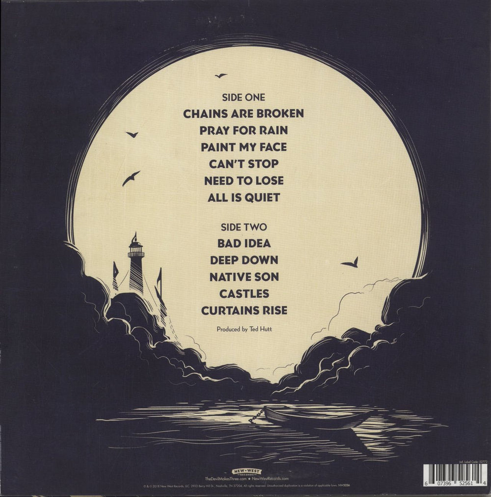 The Devil Makes Three Chains Are Broken - Cream & Blue Split Vinyl US vinyl LP album (LP record) 607396525614