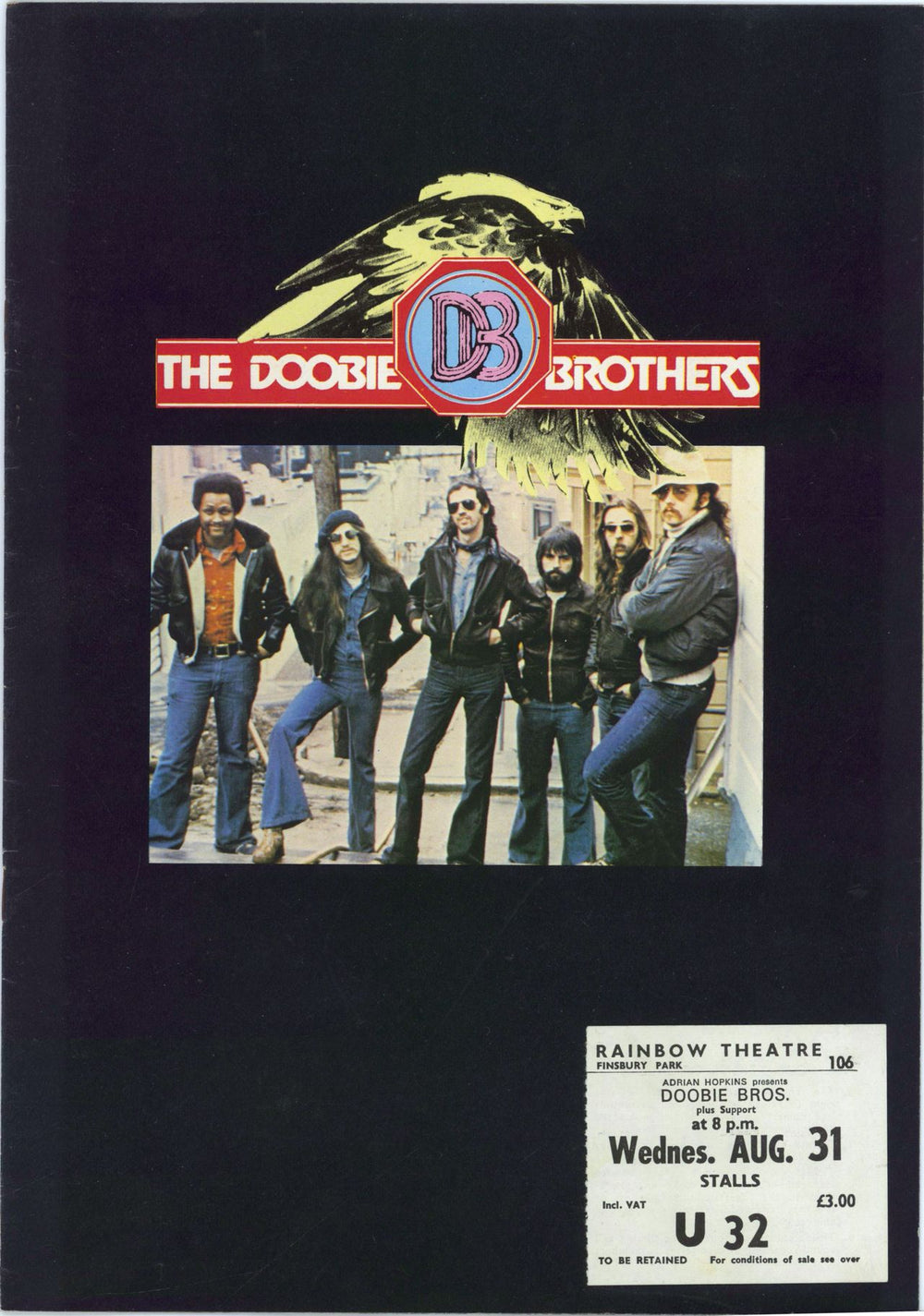 The Doobie Brothers The Doobie Brothers + Ticket UK tour programme TOUR PROGRAMME