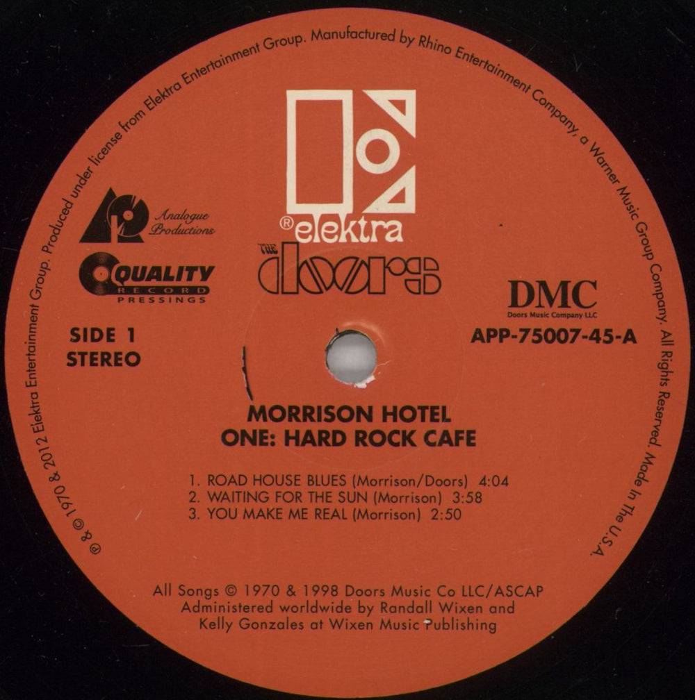 The Doors Morrison Hotel - 200gm - 45RPM US 2-LP vinyl record set (Double LP Album) DOR2LMO868594