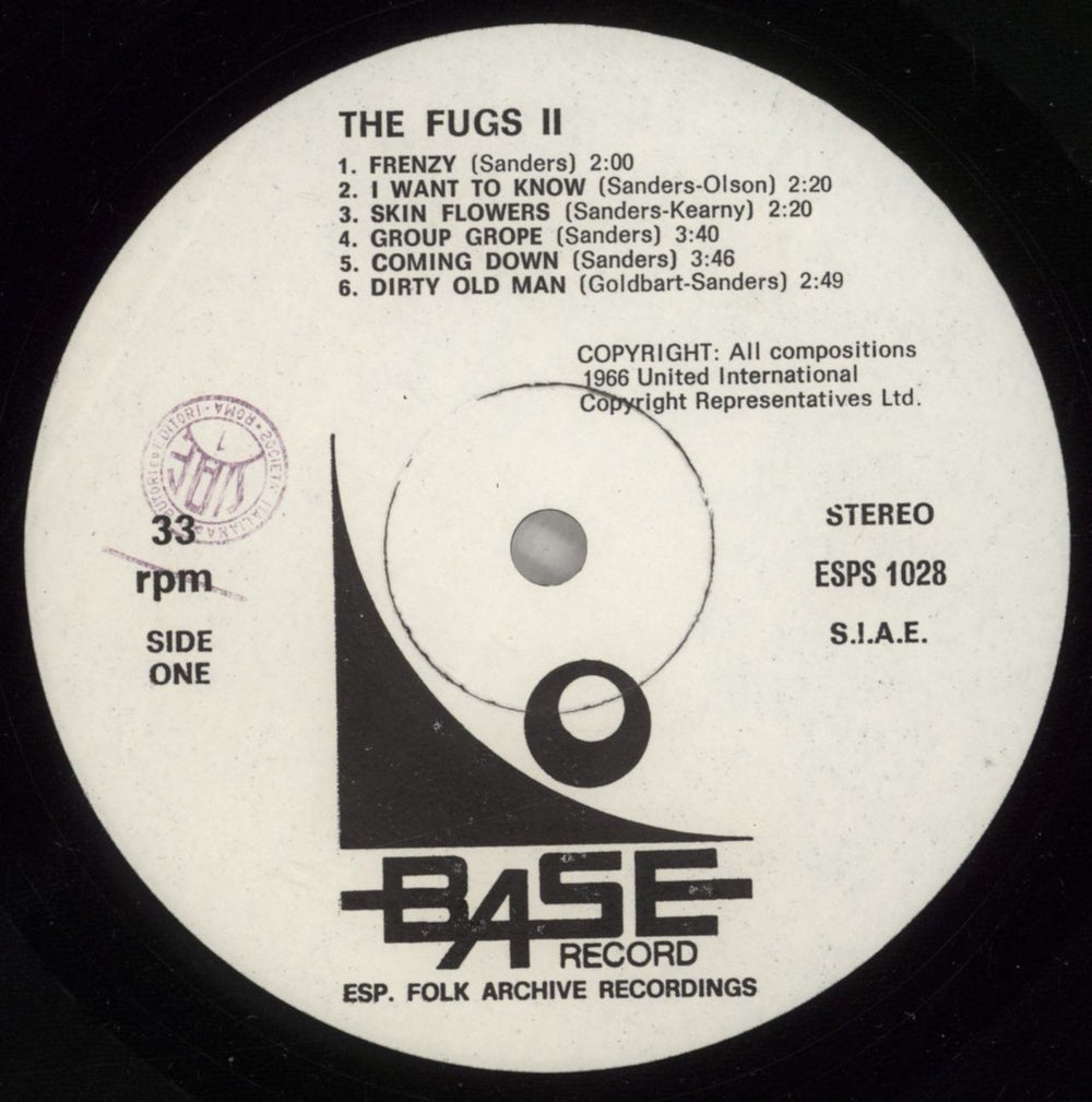 The Fugs The Fugs Italian vinyl LP album (LP record) TFGLPTH880273