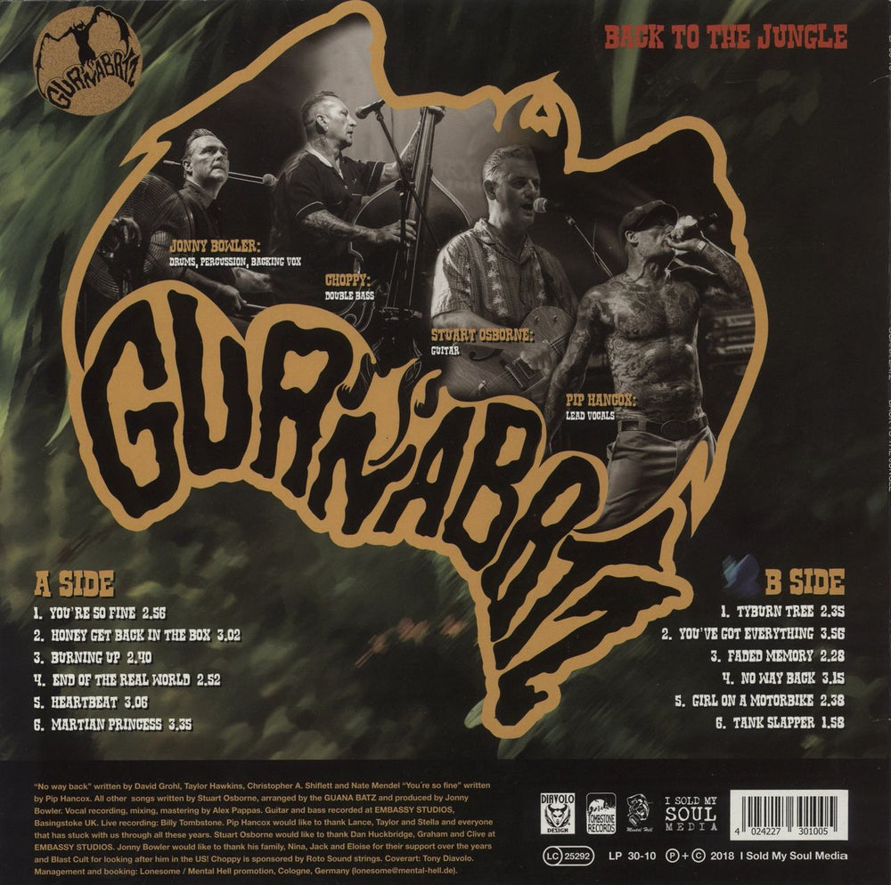 The Guana Batz Back To The Jungle German vinyl LP album (LP record) 4024227301005