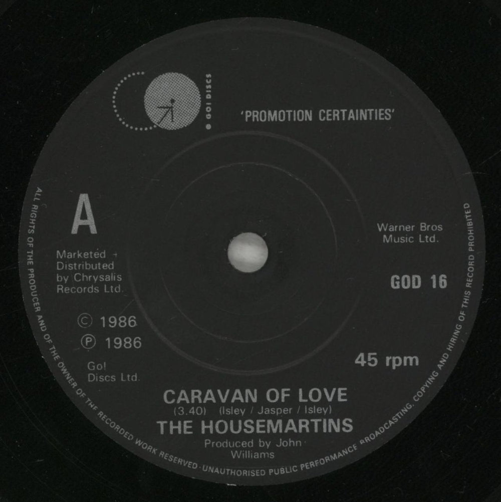 The Housemartins Caravan Of Love - paper label UK 7" vinyl single (7 inch record / 45) HMT07CA879228