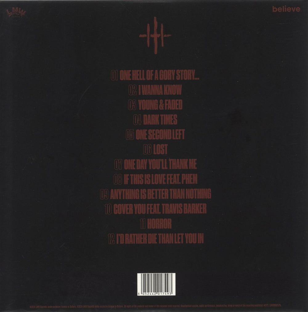 The Hunna I'd Rather Die Than Let You In - Red Transparent & Black Splatter Vinyl - Autographed UK vinyl LP album (LP record) 5052442 017493