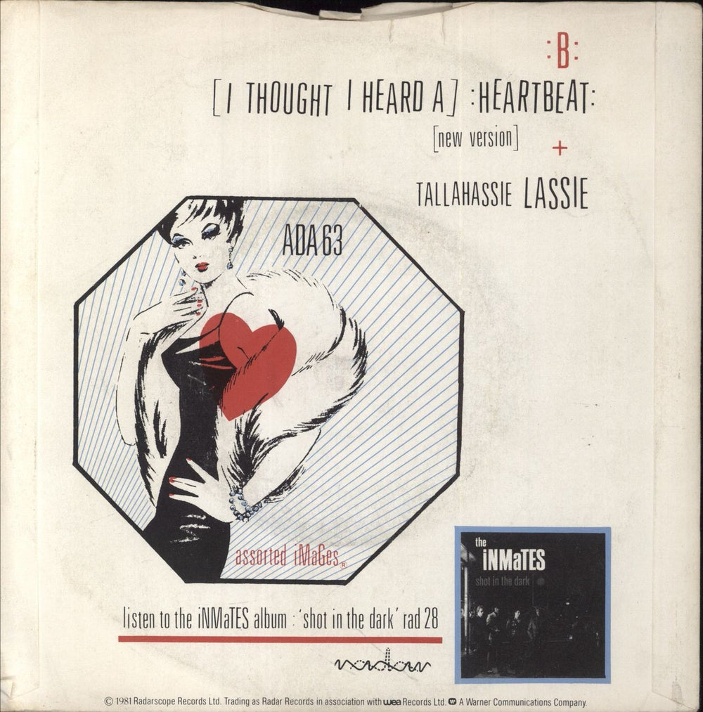 The Inmates (I Thought I Heard A) Heartbeat UK 7" vinyl single (7 inch record / 45)