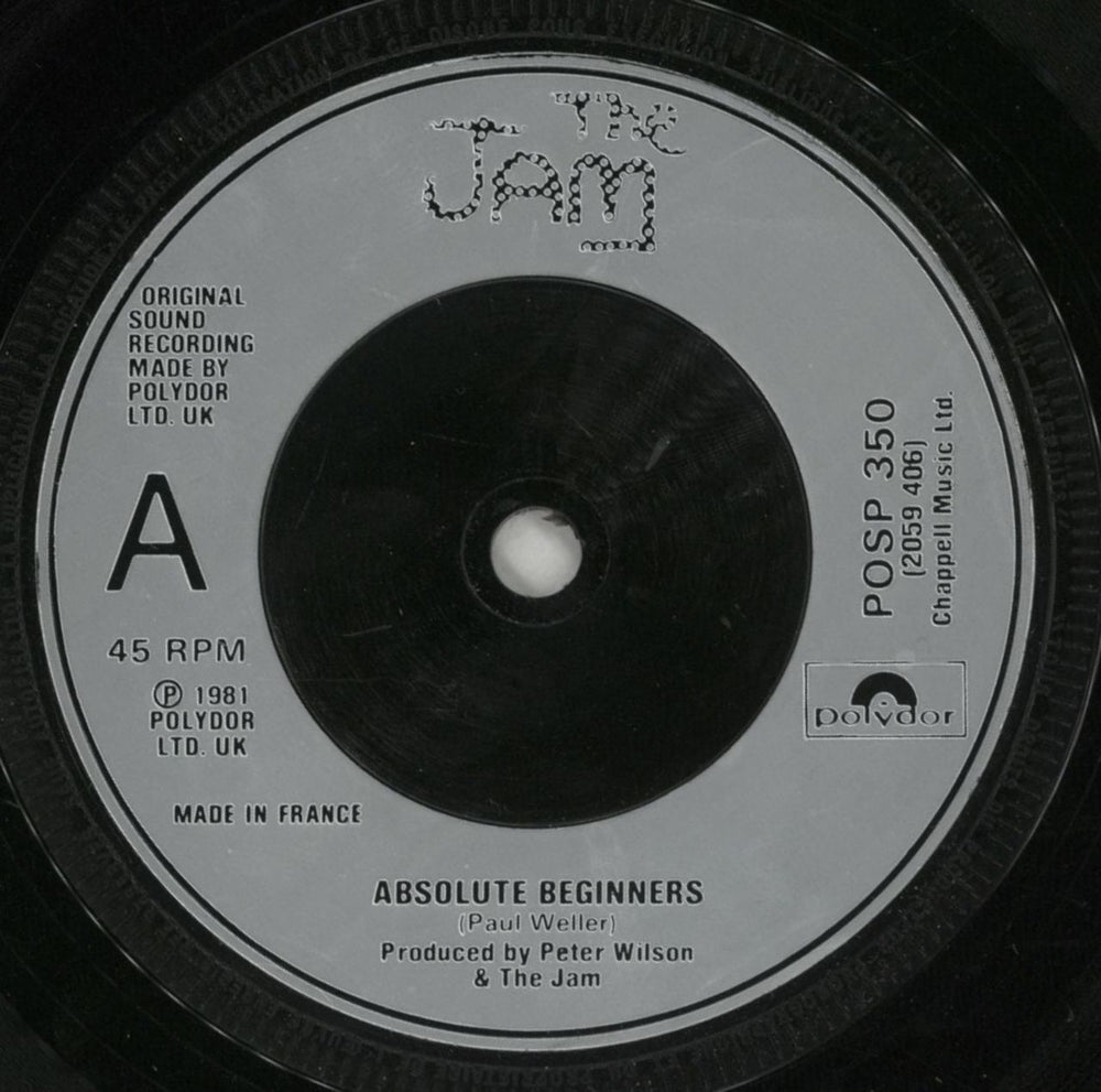 The Jam Absolute Beginners UK 7" vinyl single (7 inch record / 45) JAM07AB42575