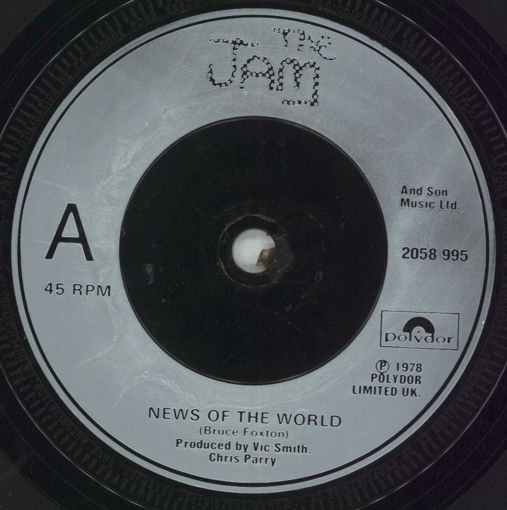 The Jam News Of The World + Picture Sleeve UK 7" vinyl single (7 inch record / 45) JAM07NE89085
