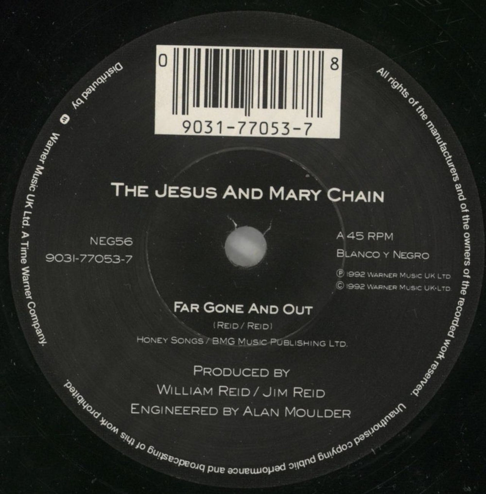 The Jesus & Mary Chain Far Gone And Out UK 7" vinyl single (7 inch record / 45) JMC07FA183270