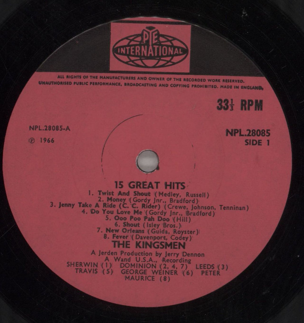 The Kingsmen 15 Great Hits UK vinyl LP album (LP record) KGSLPGR858666