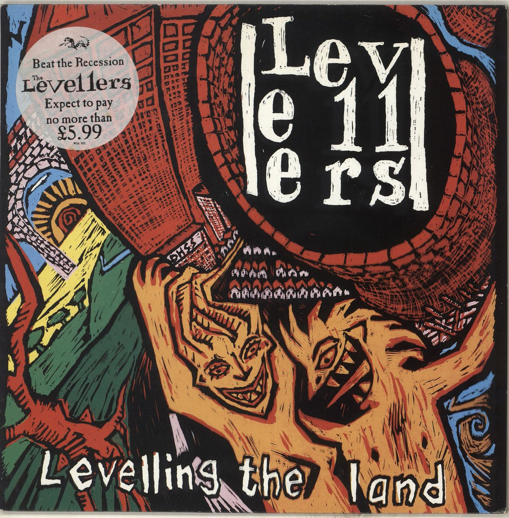 The Levellers Levelling The Land - Stickered Sleeve UK vinyl LP album (LP record) WOL1022